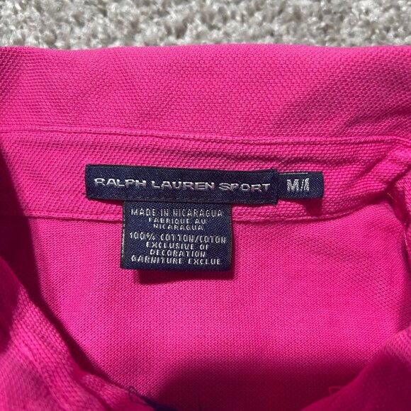 Ralph Lauren Sport Pink Polo Dress M 100% Cotton Short Sleeve Casual Knee Length - Picture 3 of 9